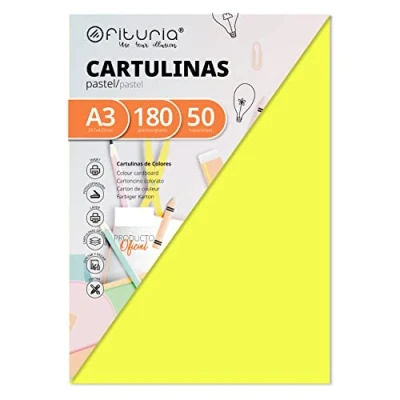 Afbeelding van 50 vellen DIN A3 geel papier 180 g