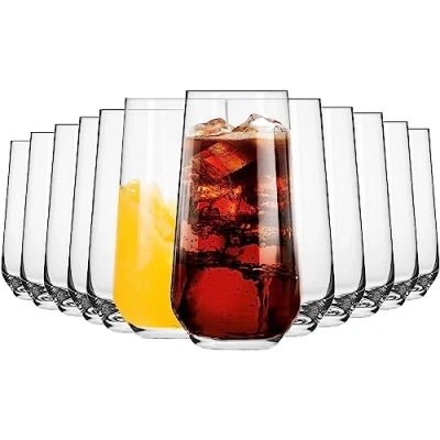 Afbeelding van Waterglazen, hoge drinkglazen, set van 12, 480 ml, collectie Splendor, perfect voor thuis, restaurant en feesten, vaatwasmachinebestendig