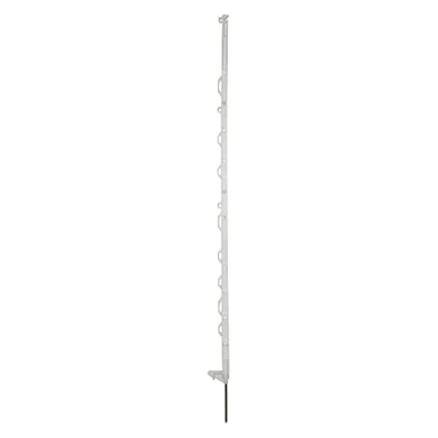 Afbeelding van horizont 20 stuks weideomheiningsharingen kunststof wit hoogte 138 cm één trede met ogen voor linten, touwen, strengen, weidehekpalen (138 cm, 20)
