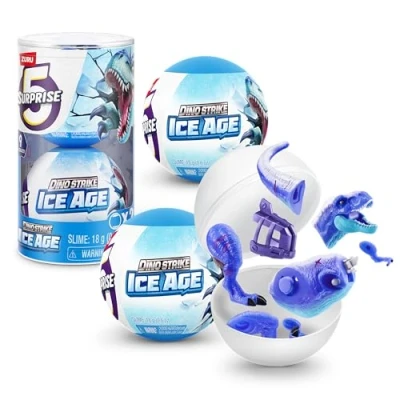 Afbeelding van 5 Surprise Dino Strike Ice Age Serie 6 Mystery miniatuurfiguren om te verzamelen (2 capsules)