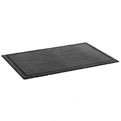 Afbeelding van APS 979 Dienblad van natuurleisteen met rigole en antislip voeten, 58 x 38 cm