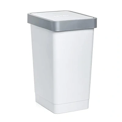 Afbeelding van Tatay Smart Keukenafvalemmer, inhoud 25 l, kanteldeksel, polypropyleen, BPA vrij, vuilniszak 30 l. wit. Afmetingen 26 x 34 47 cm