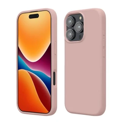 Afbeelding van kwmobile telefoonhoesje geschikt voor Apple iPhone 16 Pro Hoesje met siliconen coating Smartphone case in oudroze