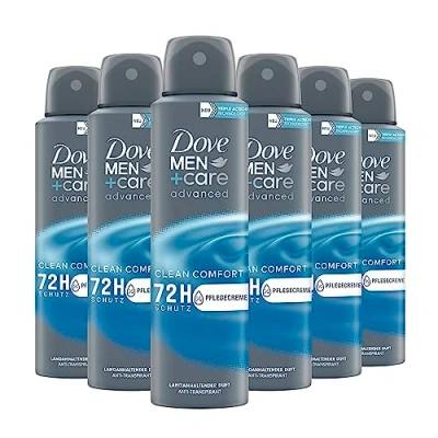 Afbeelding van Dove MEN+care Advanced Clean Comfort anti transpirant deodorant, beschermt 72 uur tegen lichaamsgeur en zweet, 6 x 150 ml
