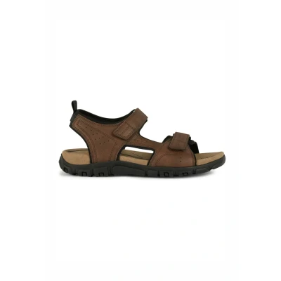 Afbeelding van Geox U Strada Outdoorsandalen, Heren, Maat: 39, Dark brown Kunststof