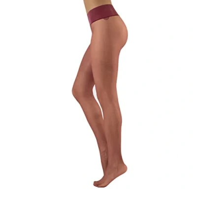 Afbeelding van CALZITALY Naadloze voile panty, No Couture panty met stippen, S, M/L, L/XL 15 DEN Made in Italy, Portwine