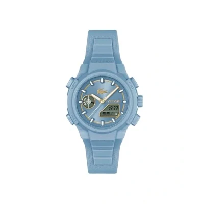 Afbeelding van Lacoste Multifunctioneel kwartshorloge voor dames, analoog, digitaal, collectie LC33, met roze siliconen band 2001429, Blauw, Dames