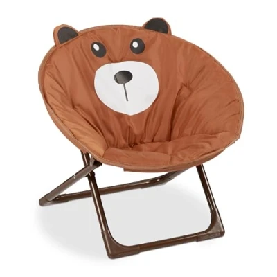 Afbeelding van Relaxdays kinderstoel moon chair relaxstoel voor kinderen campingstoel inklapbaar Beer