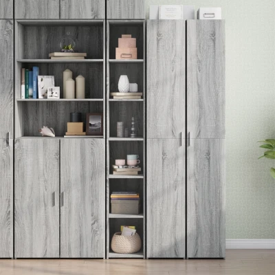 Afbeelding van Hoge kast 30x41x185 cm bewerkt hout grijs sonoma eikenkleurig