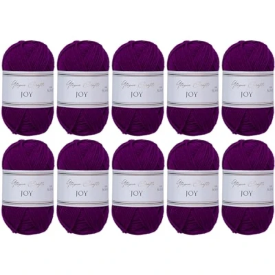 Afbeelding van Utopia Crafts JOY Uni Brei en haakgaren, zacht, onderhoudsvriendelijk, 100% polyacryl, 10 bollen van 50 g, 150 m (Aamarant)