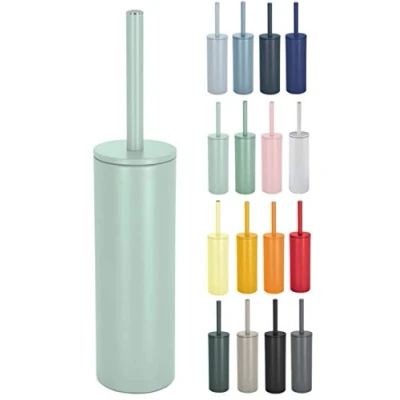 Afbeelding van Luxe Toiletborstel in houder Cannes mintgroen metaal 40 x 9 cm met binnenbak