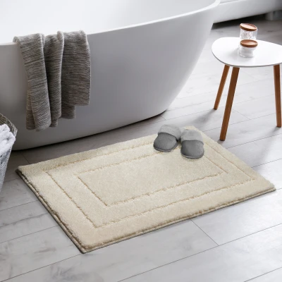 Afbeelding van Badmat Toiletmat Creme Antislip Wasbaar Waterabsorberend 60x120cm