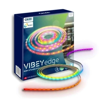 Afbeelding van Calex Vibey LED Strip 5 meter Voor Binnen Met App RGBIC Warm wit licht Inclusief Afstandsbediening