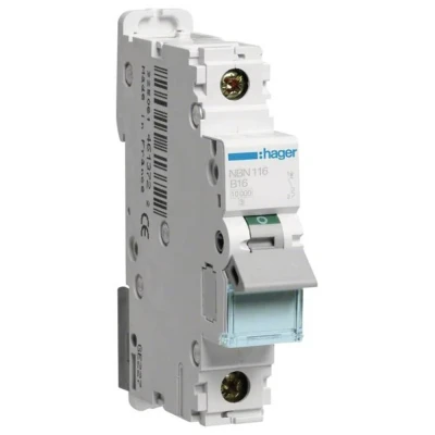 Afbeelding van Hager NBN116 Zekeringautomaat 1 polig 16 A 400 V