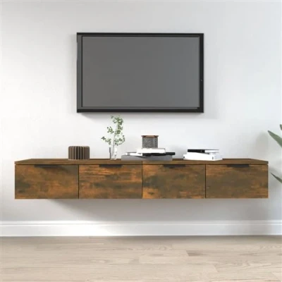 Afbeelding van vidaXL Wandkasten 2 st 68x30x20 cm bewerkt hout gerookt eiken