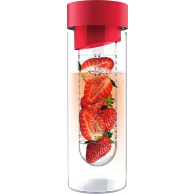 Afbeelding van Asobu Flavour It Drinkbeker Glas Incl. Fruitinfuser 480 ml Rood