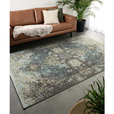Afbeelding van Vintage Vloerkleed Fade No.2 Groen 76x150 Cm
