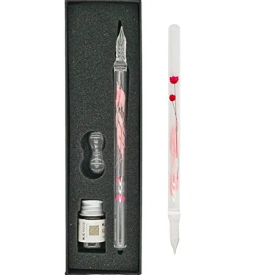 Afbeelding van EACHHAHA Glazen dip pen set, pen, kalligrafie en inkt, voor kunst,schilderen, wenskaarten, handtekeningen,