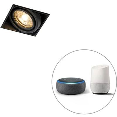 Afbeelding van QAZQA Smart inbouwspot zwart incl. Wifi GU10 trimless Oneon 1