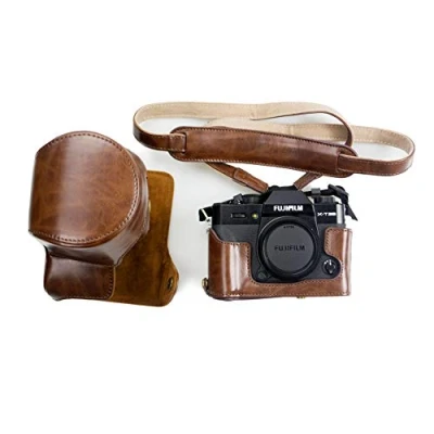 Afbeelding van Kinokoo PU leren hoes voor Fujifilm X T30 T20, T10 camera en 16 50 mm, 18 55 mm lens met schouderriem reinigingsdoek