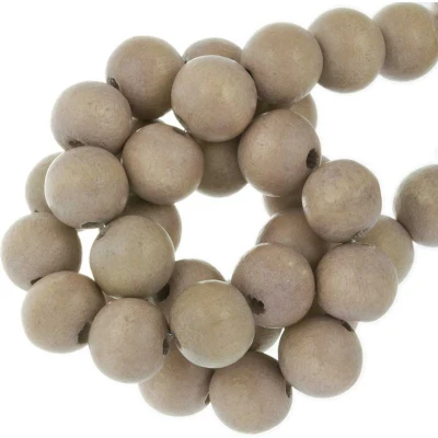 Afbeelding van Houten Kralen Vintage Look (10 mm) Fossil (80 stuks)