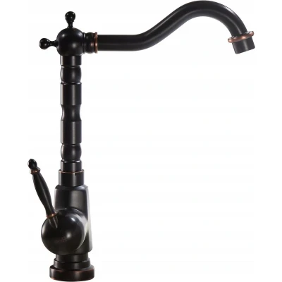 Afbeelding van REA Bona Old Black Wastafelkraan/ Mengkraan Opbouw Hoog Model Mat Zwart