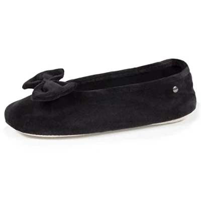 Afbeelding van Isotoner Extra Comfort Pantoffels, Dames, Maat: 35 36, Black Polyester/ katoen