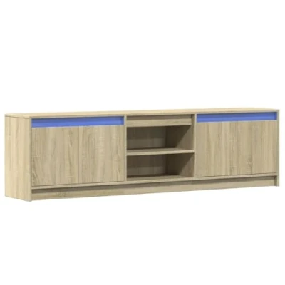 Afbeelding van vidaXL Tv meubel met LED 180x34x50 cm bewerkt hout sonoma eikenkleurig