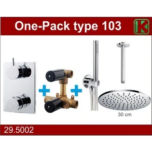 Afbeelding van Wiesbaden one pack inbouwthermostaatset type 103 CHR (30cm)