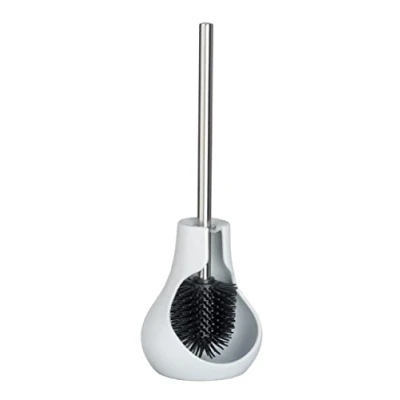 Afbeelding van Wenko Toiletborstel Drop 14 X 40 Cm Keramiek Wit 2 delig