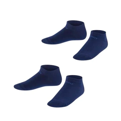Afbeelding van Esprit Foot Logo 2 Pack duurzaam organisch katoen multipack sneakersokken kinderen blauw Maat 35 38