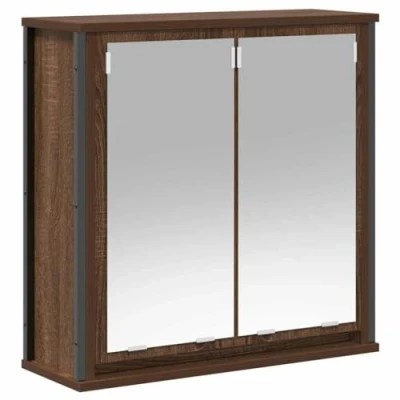 Afbeelding van vidaXL Badkamerwandkast met spiegel 60x21x60 cm bruin eiken