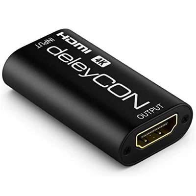 Afbeelding van deleyCON 4K HDMI 2.0 repeater signaalversterker socket UHD 2160p @60Hz Full HD 1080p HDR HDCP 2.2 18Gbps 3D