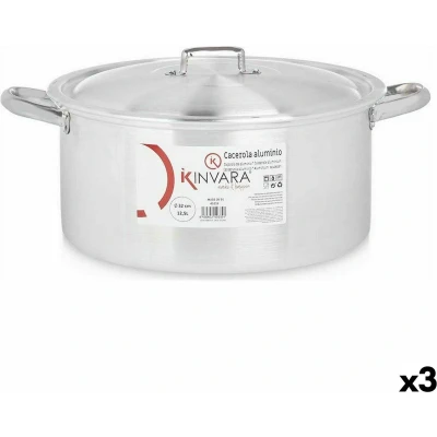 Afbeelding van Kookpot met Deksel Zilverkleurig Aluminium 12,5 L (3 Stuks)