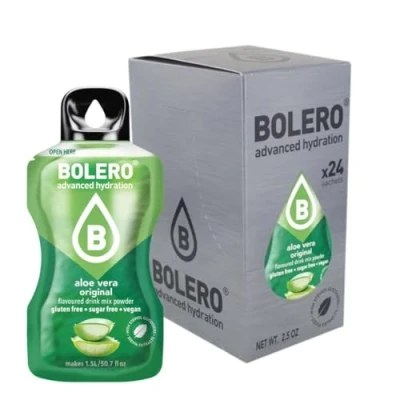 Afbeelding van Bolero ALOE VERA 24 x 3 g Suikervrij poedersap gezoet met stevia en vitamine C Geschikt voor kinderen, sporters diabetici Glutenvrij veganistisch