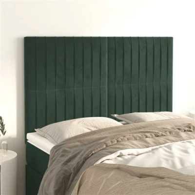Afbeelding van vidaXL Hoofdborden 4 st 72x5x78/88 cm fluweel donkergroen