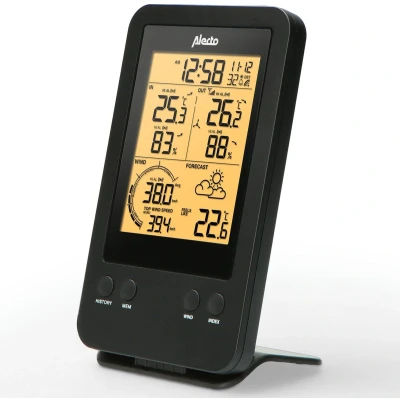 Afbeelding van Alecto WS 3400 Professioneel weerstation met draadloze buitensensor, zwart Black