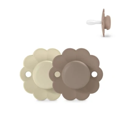 Afbeelding van Suavinex Fopspeen Wonder Silicone DUO 6 18mnd Whitecap Gray/Raw Umber
