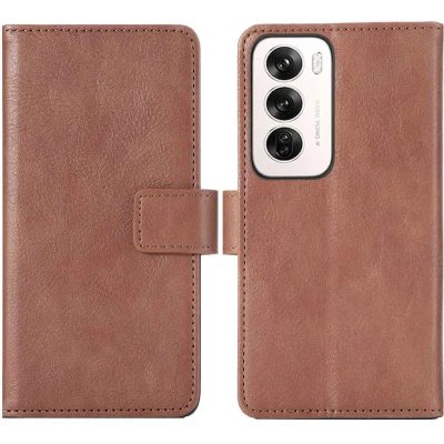 Afbeelding van imoshion Hoesje Geschikt voor Oppo Reno 12 Met Pasjeshouder Luxe Bookcase Bruin