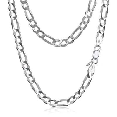 Afbeelding van Amberta Figaro schakelketting voor heren van 925/1000 zilver, Sterling Zilver