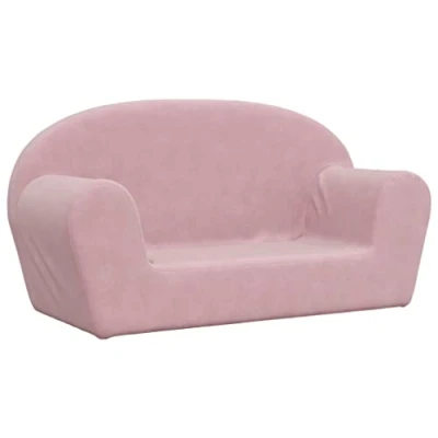 Image de vidaXL Canapé pour enfants 2 places rose peluche douce357051