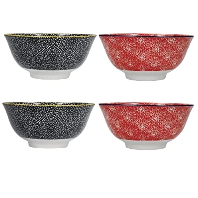 Afbeelding van KitchenCraft 4 delige keramieken graan /dessertkom, magnetronbestendig 15 x 7 cm