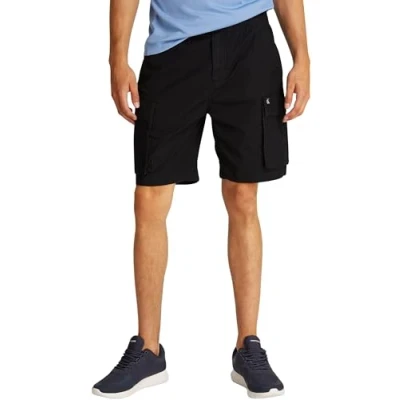 Afbeelding van Calvin Klein Jeans Washed Cargo Shorts, Heren, Maat: 36, Black