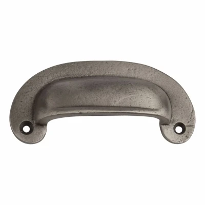 Afbeelding van Fingertip Designs Komgreep pewter ovaal 85mm