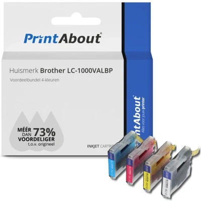 Afbeelding van Huismerk Brother LC 1000VALBP Inktcartridge 4 kleuren Voordeelbundel