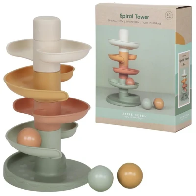 Afbeelding van Little Dutch Spiraaltoren knikkerbaan unisex 5 delig 3 ballen