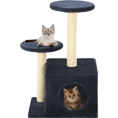 Afbeelding van vidaXL Kattenkrabpaal met sisal krabpalen 60 cm donkerblauw