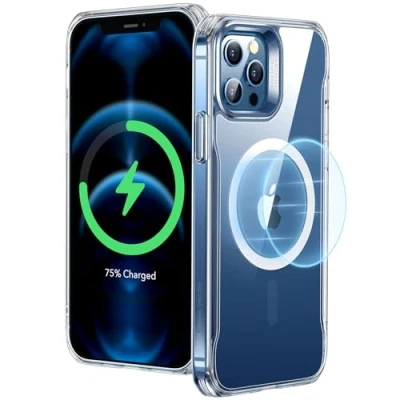 Afbeelding van ESR Beschermhoes voor iPhone 12/12 Pro (2020), magnetisch, beschermhoes, compatibel met MagSafe en draadloos opladen, HD krasbestendig, antislip, transparant