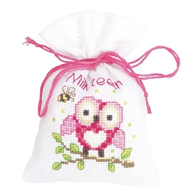 Afbeelding van Borduren kruidenzakje Uiltje roze 0144375