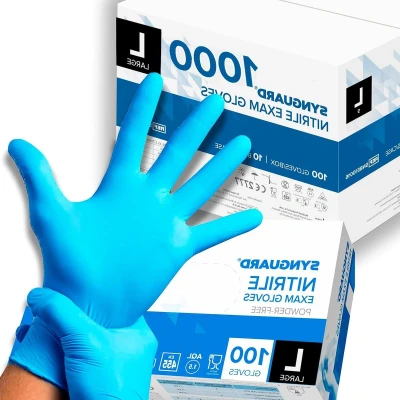 Afbeelding van Nitril handschoenen, poedervrij, latexvrij, hypoallergeen, medische wegwerphandschoenen, maat L, 1000 stuks